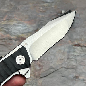 GOLIATH II - D2 Drop Point Blade, Black G10 Handles