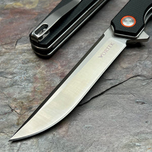 DOSIS - Black Micarta Handles, D2 Blade, Slim Design