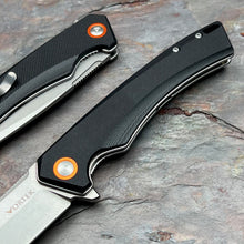 Load image into Gallery viewer, STRAFE - Black G10 Handles, D2 Tanto Blade, Ball Bearing Flipper Folding Pocket Knife
