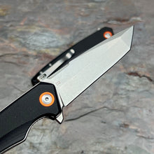 Load image into Gallery viewer, VORTEK STRAFE Black G10 D2 Tanto Blade Ball Bearing Flipper Folding Pocket Knife