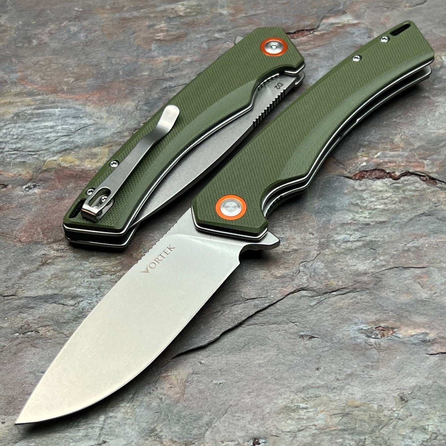 STRAFE - Green G10 Handles, D2 Blade