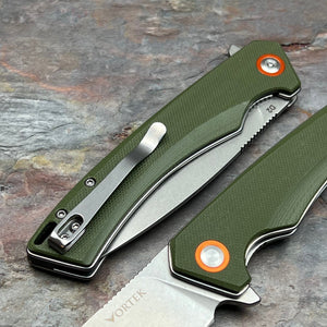 STRAFE - Green G10 Handles, D2 Blade