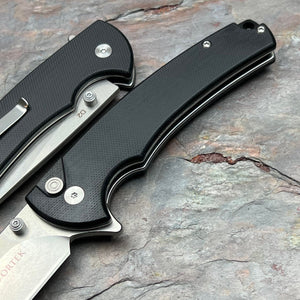 SHROUD - Black G10 Handles, D2 Blade, Button Lock