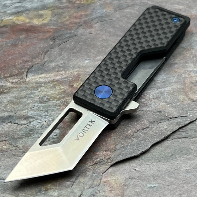 BOXY - Carbon Fiber Handles, D2 Tanto Blade, Small and Compact