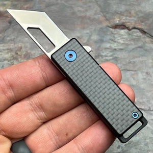 BOXY - Carbon Fiber Handles, D2 Tanto Blade, Small and Compact