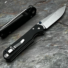 Load image into Gallery viewer, OTIS: Black Micarta Handles, D2 Drop Point Blade, Thumb Stud Opening, EDC Folding Pocket Knife