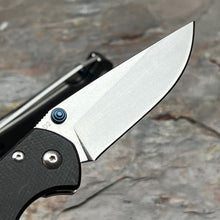 Load image into Gallery viewer, OTIS: Black Micarta Handles, D2 Drop Point Blade, Thumb Stud Opening, EDC Folding Pocket Knife