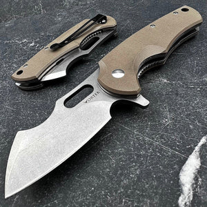 RHINO - D2 Blade, Desert Tan G10 Handles