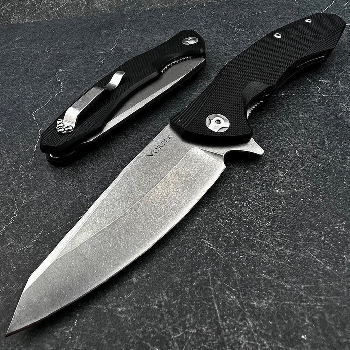 BRIGADE - Large D2 Blade, Black G10 Handles