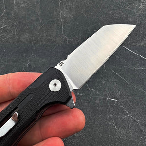 TADPOLE - D2 Sheepsfoot Blade, Black G10 Handles