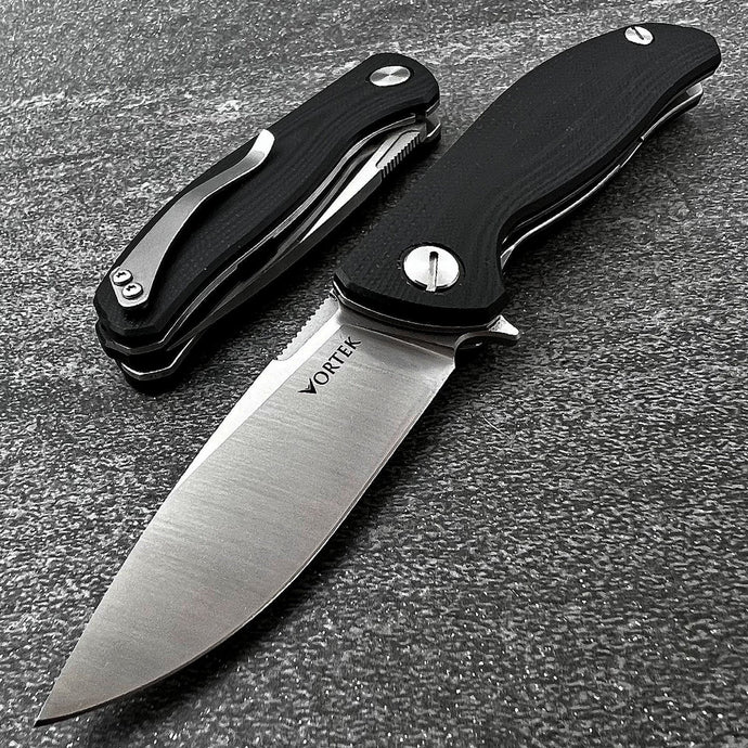 TURRET - Black G10 Handles, D2 Blade