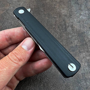 SPARROW: Slim Designed Frame Lock, 9Cr18MoV Blade,  Black G10 Handle,  Ball Bearing Flipper System