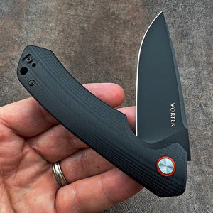 ADMIRAL - Black D2 Drop Point Blade, Black G10 Handles