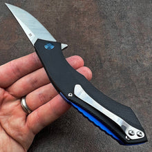 Load image into Gallery viewer, SCIMITAR: Black G10 Handles, Upswept D2 Blade