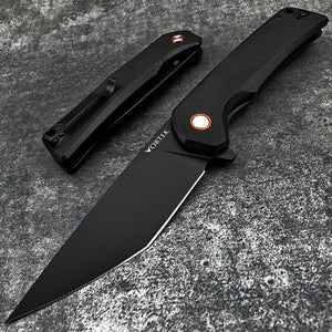 RIPTIDE - Black G10 Handles, Black Tanto D2 Blade