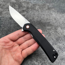 Load image into Gallery viewer, RIPTIDE:  Tactical Black G10 Handles, D2 Drop Point Blade,  Ball Bearing Flipper System