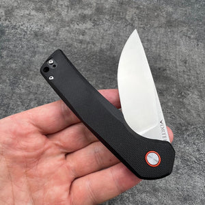 RIPTIDE:  Tactical Black G10 Handles, D2 Drop Point Blade,  Ball Bearing Flipper System