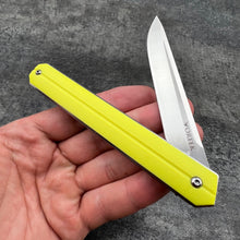 Load image into Gallery viewer, SKYLINE - Yellow G10 Handles, D2 Blade