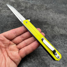 Load image into Gallery viewer, SKYLINE - Yellow G10 Handles, D2 Blade