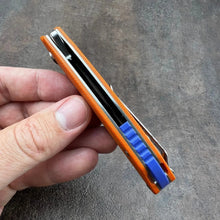 Load image into Gallery viewer, MUSKRAT:  Orange G10 Handles, 9Cr18MoV Drop Point Blade,  Ball Bearing Flipper System