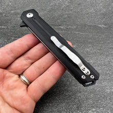 Load image into Gallery viewer, NOVA: Tactical Black G10 Handle, D2 Slim Design Black Blade,  Ball Bearing Flipper System