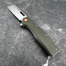 Load image into Gallery viewer, GALLANT: Green Micarta Handles, 8Cr13MoV Cleaver Blade, Ball Bearing Flipper System