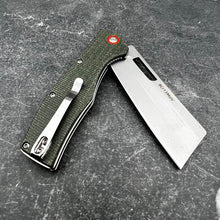 Load image into Gallery viewer, GALLANT: Green Micarta Handles, 8Cr13MoV Cleaver Blade, Ball Bearing Flipper System