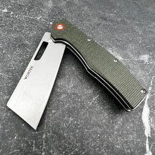 Load image into Gallery viewer, GALLANT: Green Micarta Handles, 8Cr13MoV Cleaver Blade, Ball Bearing Flipper System