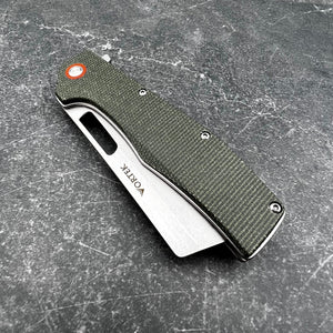 GALLANT: Green Micarta Handles, 8Cr13MoV Cleaver Blade, Ball Bearing Flipper System