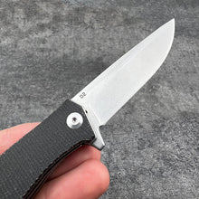 Load image into Gallery viewer, NOMAD: Black Micarta Handles, D2 Carbon Steel Blade, Ball Bearing Flipper Pivot System