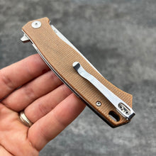 Load image into Gallery viewer, NOMAD - Brown Micarta Handles, D2 Blade