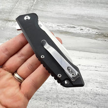 Load image into Gallery viewer, RECOIL: Black G10 Handles, D2 Drop Point Blade, Ball Bearing Flipper System