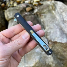 Load image into Gallery viewer, CALHOUN: Slim Low Profile Design, Black G10 Handles, 8Cr13MoV Blade, Ball Bearing Flipper System, EDC Folding Pocket Knife