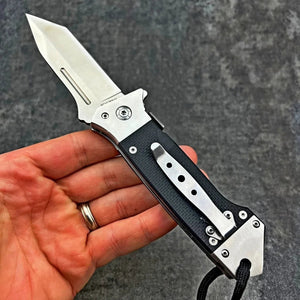 WARTHOG - 8Cr13MoV Tanto Blade, Black G10 Handles