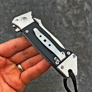 WARTHOG - 8Cr13MoV Tanto Blade, Black G10 Handles