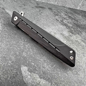 TANGO: 8Cr13MoV Tanto Blade, Black G10 Handles, Ball Bearing Flipper System, EDC Folding Pocket Knife