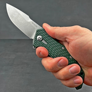 GATOR - D2 Blade, Green G10 Handles