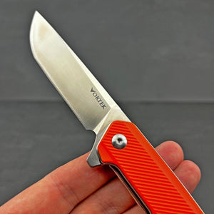 NEPTUNE - D2 Blade, Orange G10 Handles