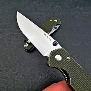 OTIS - D2 Blade, Green Micarta Handles