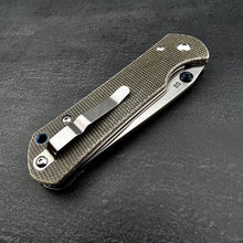 Load image into Gallery viewer, OTIS:  Grey Micarta Handles, D2 Tool Steel Blade, Thumb Stud Opening