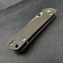 Load image into Gallery viewer, OTIS:  Grey Micarta Handles, D2 Tool Steel Blade, Thumb Stud Opening