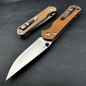 OTIS - D2 Blade, Tan Micarta Handles