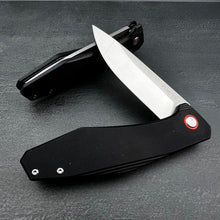 Load image into Gallery viewer, HOLGER: Black G10 Handles, D2 Drop Point Blade,  Ball Bearing Flipper System