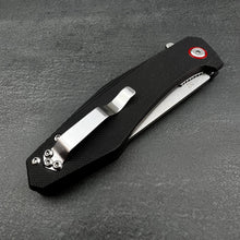 Load image into Gallery viewer, HOLGER: Black G10 Handles, D2 Drop Point Blade,  Ball Bearing Flipper System