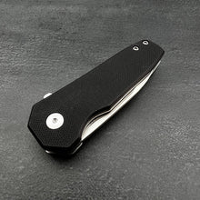 Load image into Gallery viewer, BANTAM: Black G10 Handles, 440C Spear Point Blade, Small EDC Pocket Knife, Ball Bearing Flipper System