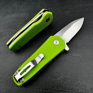 BANTAM - 440C Spear Point Blade, Green G10 Handles