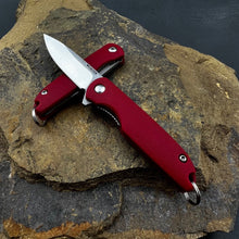 Load image into Gallery viewer, PIKA - D2 Blade, Red Handles, Small Keychain Knife