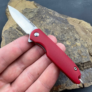 PIKA - D2 Blade, Red Handles, Small Keychain Knife