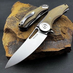 MONDO - D2 Blade, Desert Tan G10 Handles