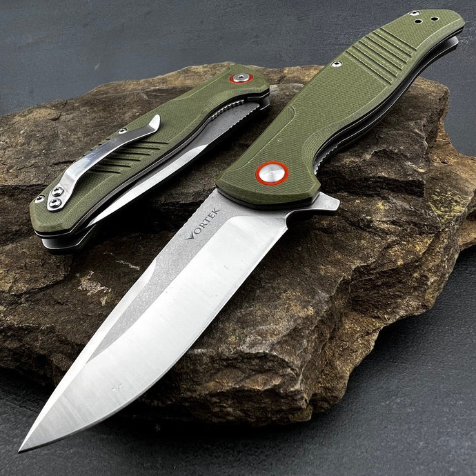 MONARK - D2 Blade, Green G10 Handles